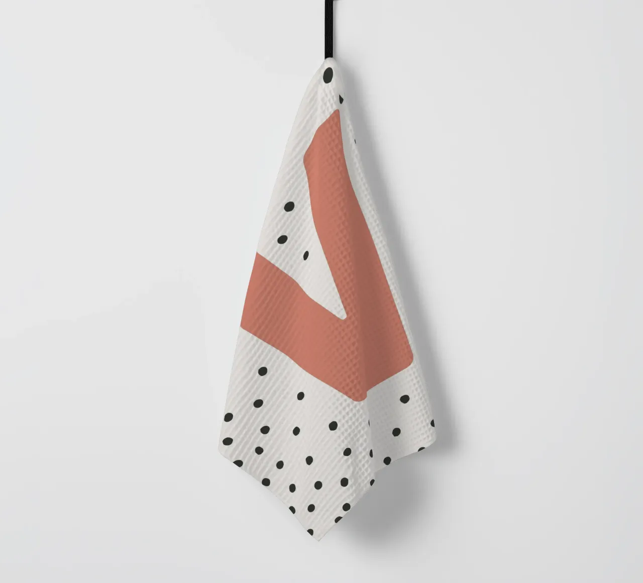 Initial V on dot pattern - Scandinavian style tea towel by KidzStudio