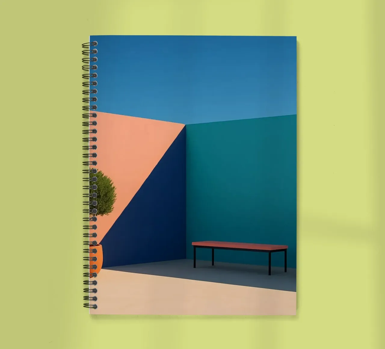 Peach & Teal - Soft harmony in pastel geometry spiral notebook by Affiches Minimalistes