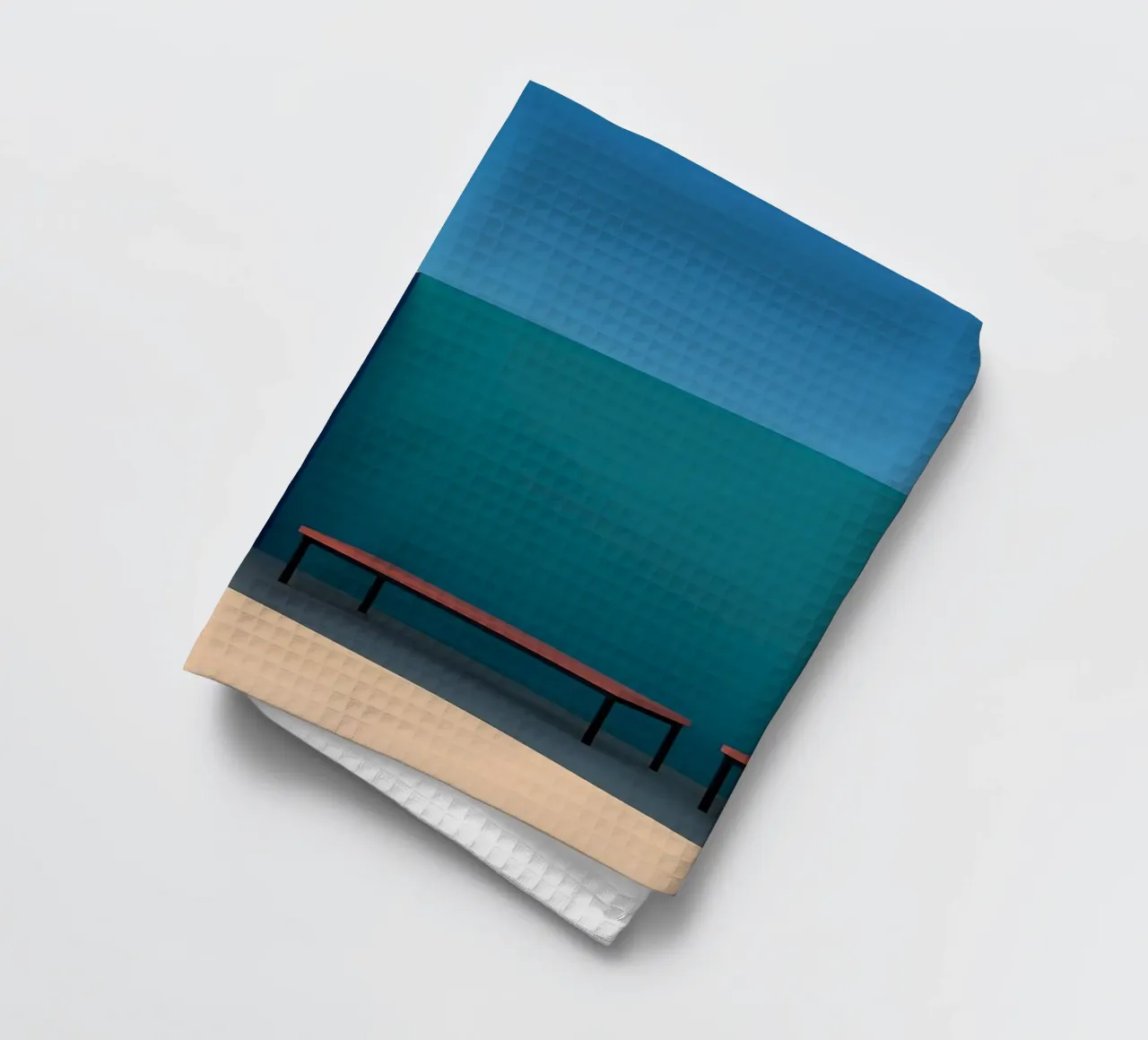Peach & Teal – Harmonie douce en géométrie pastel torchon de Affiches Minimalistes