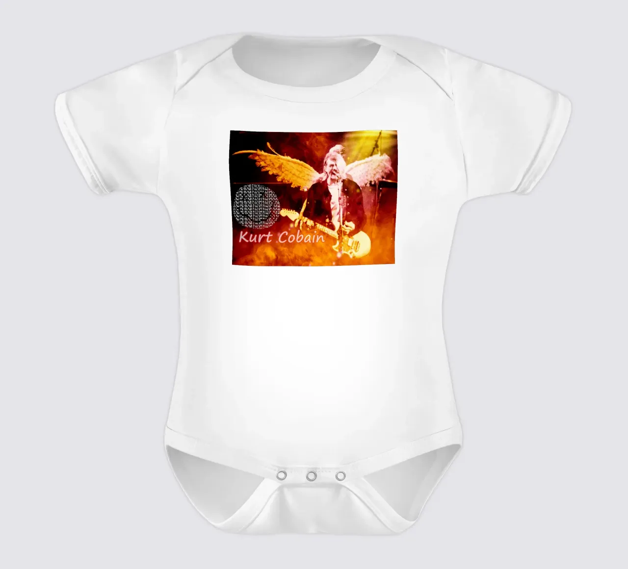 Kurt Cobain Personal Struggles & Artistic Breakthrough short-sleeve baby romper by Abasa Inaraya