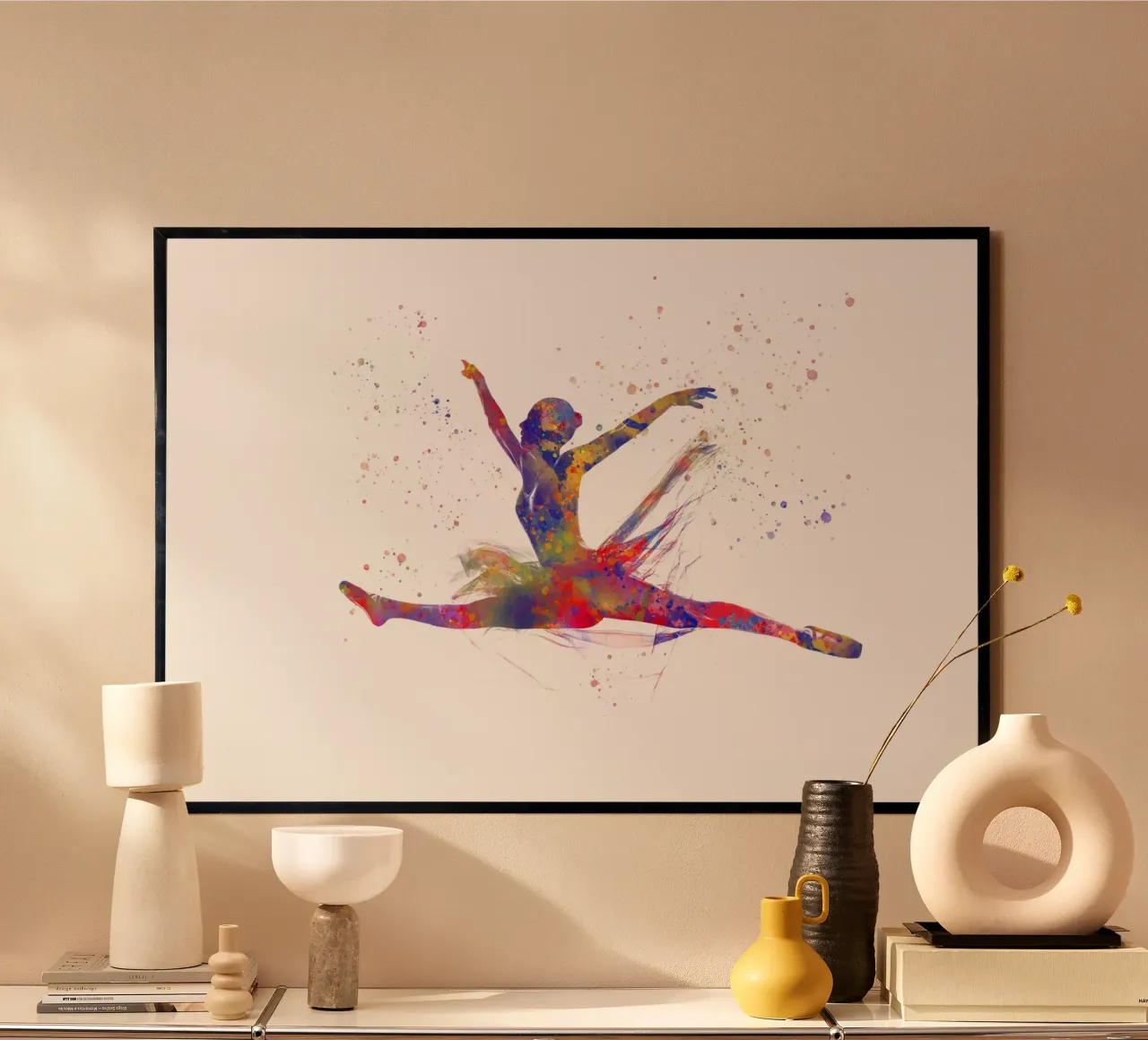 Ballerina in acquerello poster con telaio in alluminio da ⚽ Sports Pulse