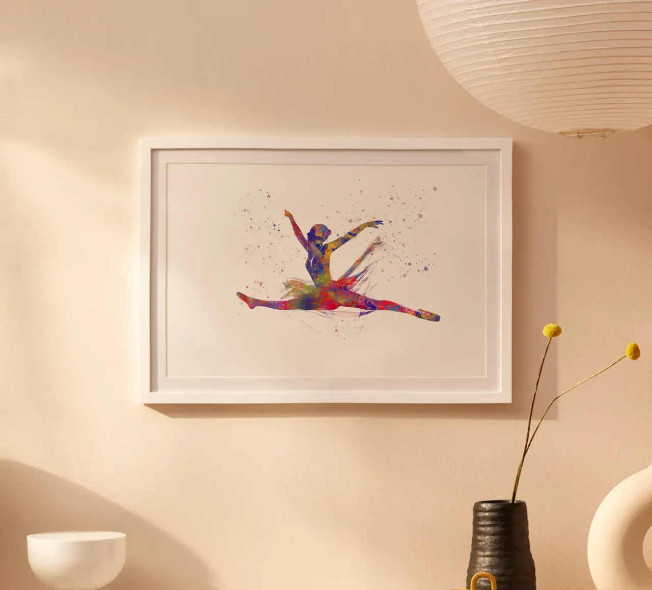 Ballerina in acquerello poster con telaio in alluminio da ⚽ Sports Pulse