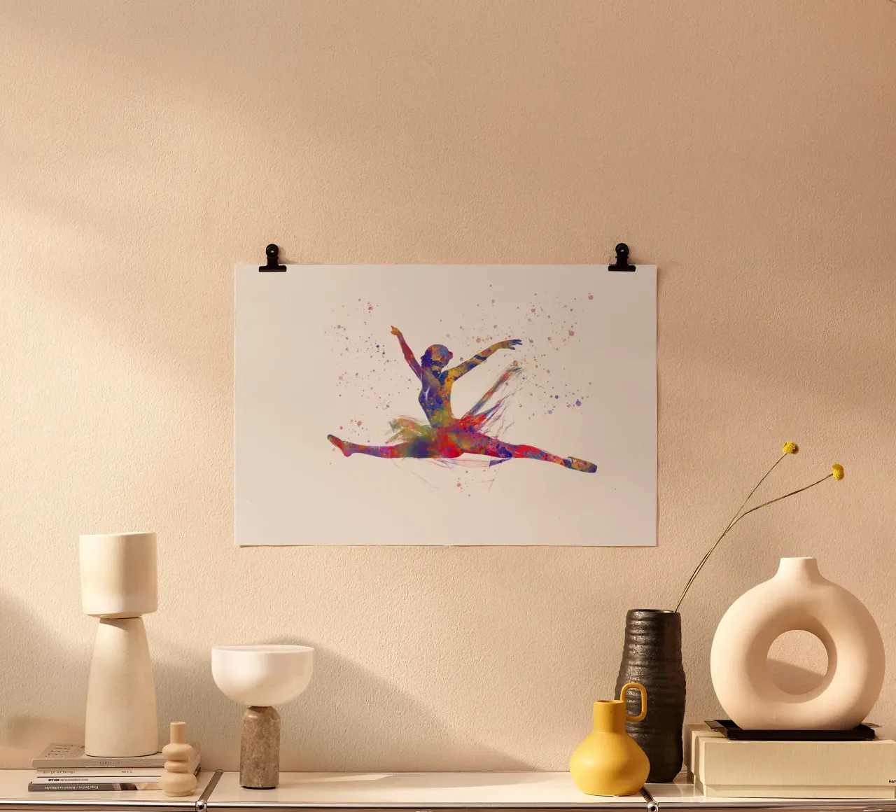 Ballerina in acquerello poster con telaio in alluminio da ⚽ Sports Pulse