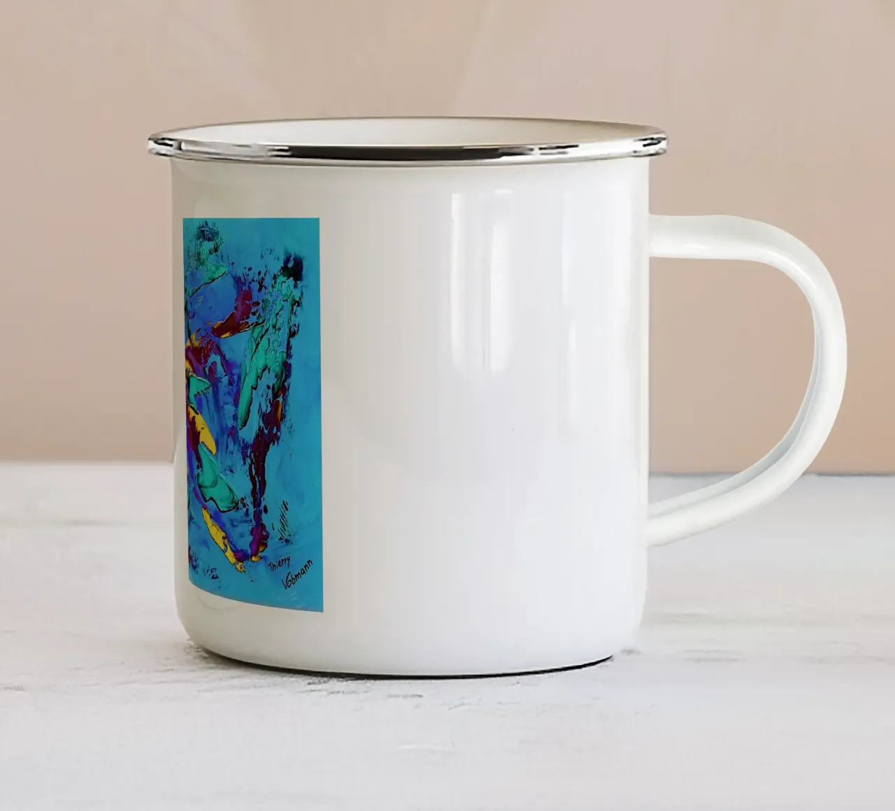 IDEAL GIFT 64 invers. tazza in smalto da Thierry Vobmann Abstract painting