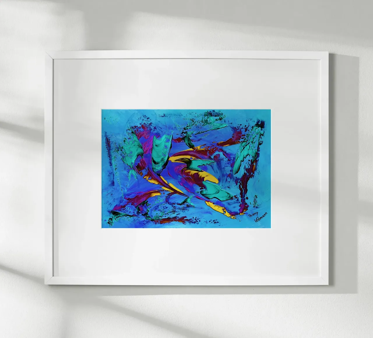 IDEAL GIFT 64 invers. poster con telaio in alluminio da Thierry Vobmann Abstract painting