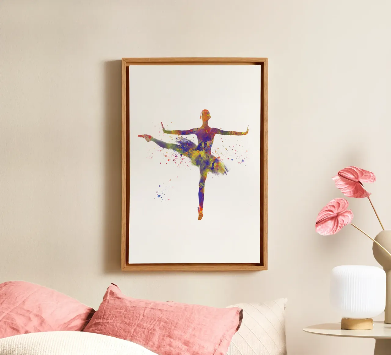 Ballerina di danza classica in acquerello tela con Cornice a cassetta da ⚽ Sports Pulse