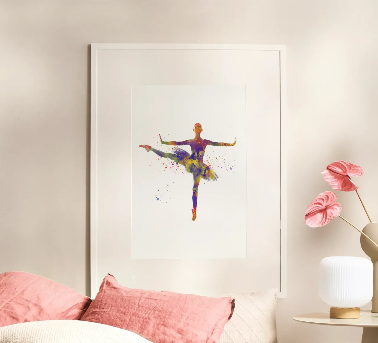 Ballerina di danza classica in acquerello poster con telaio in plastica da ⚽ Sports Pulse