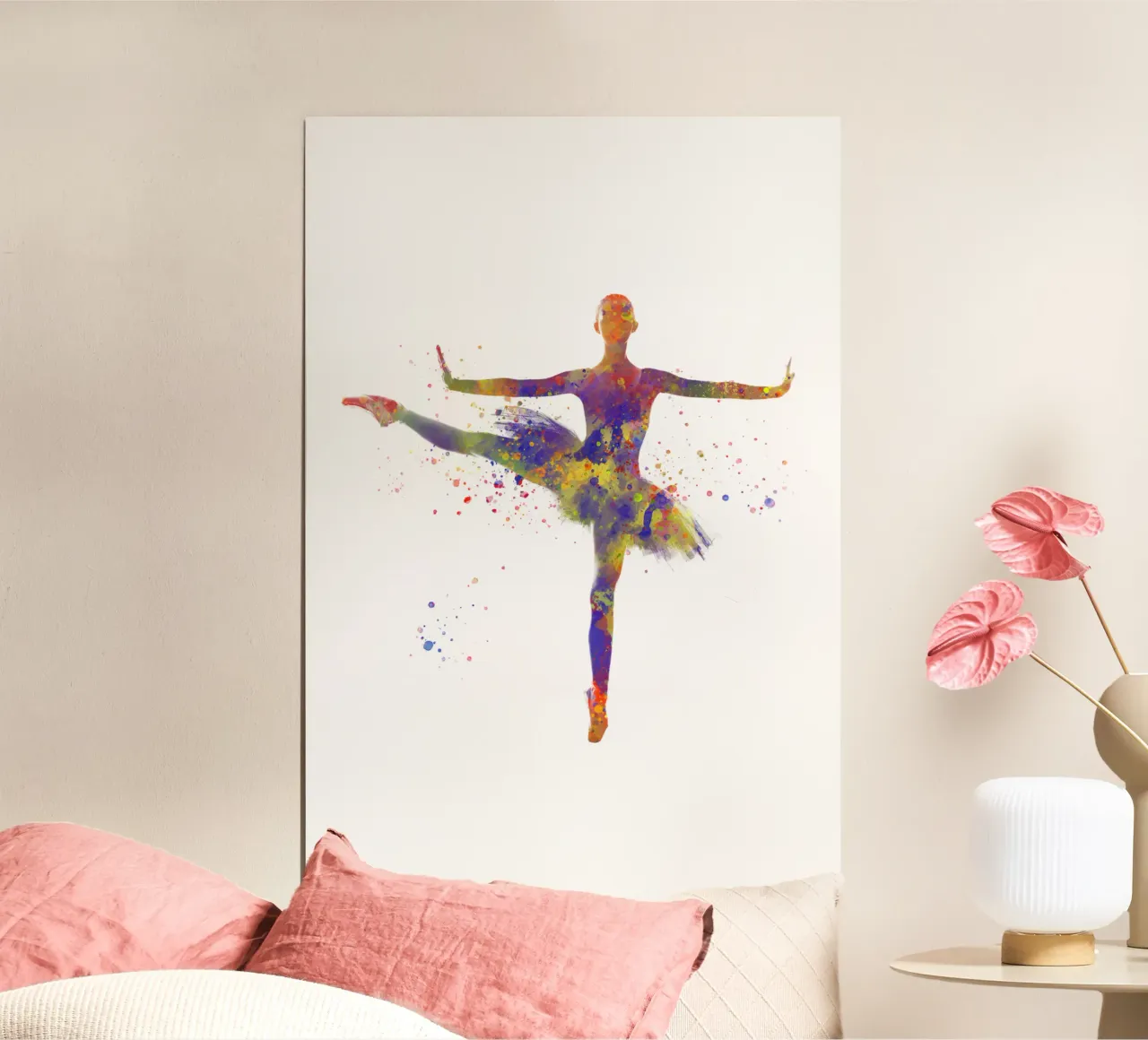 Ballerina di danza classica in acquerello poster con telaio in plastica da ⚽ Sports Pulse