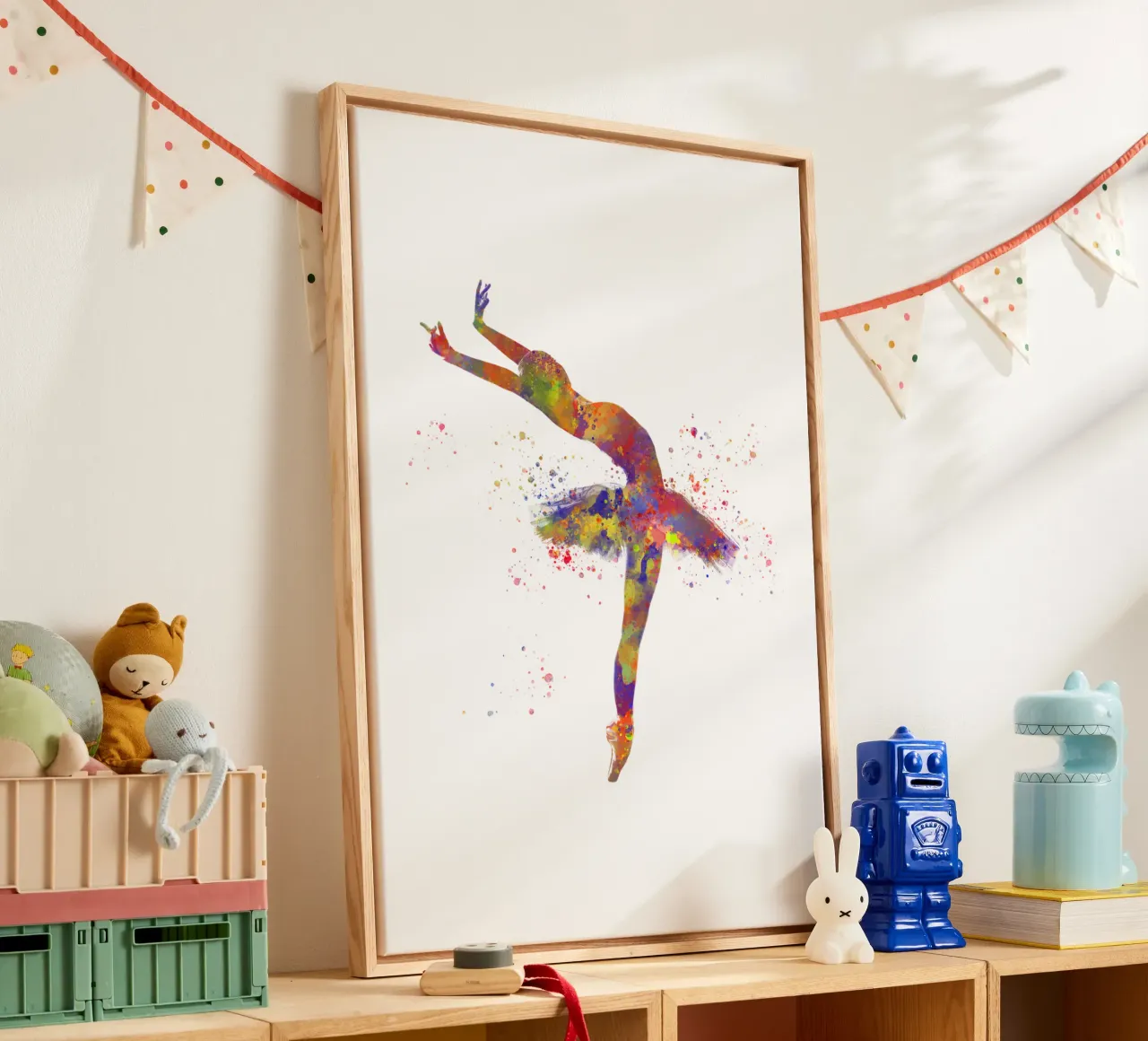 Ballerina di danza classica in acquerello tela con Cornice a cassetta da ⚽ Sports Pulse