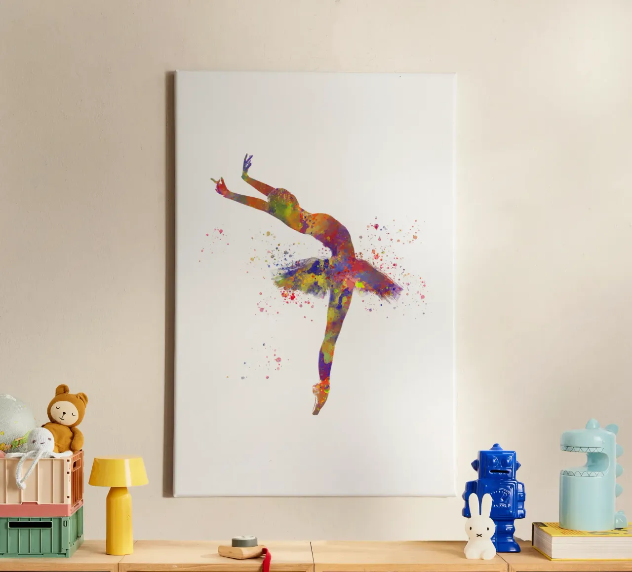 Ballerina di danza classica in acquerello tela con Cornice a cassetta da ⚽ Sports Pulse