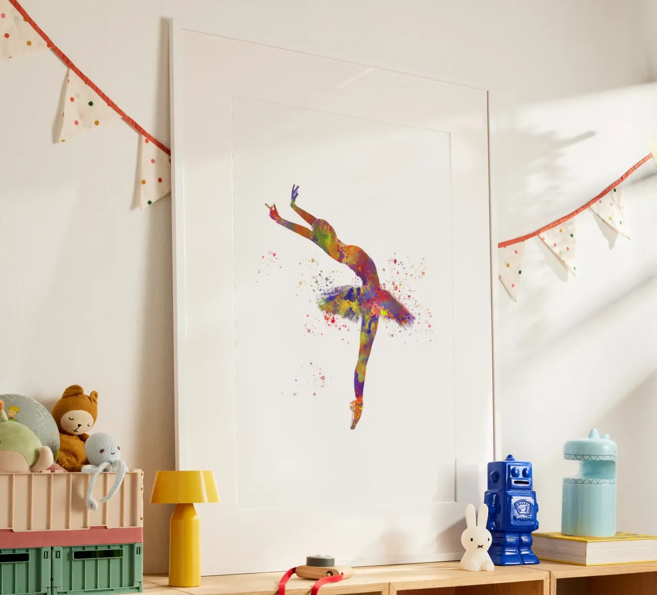 Ballerina di danza classica in acquerello poster con telaio in legno da ⚽ Sports Pulse