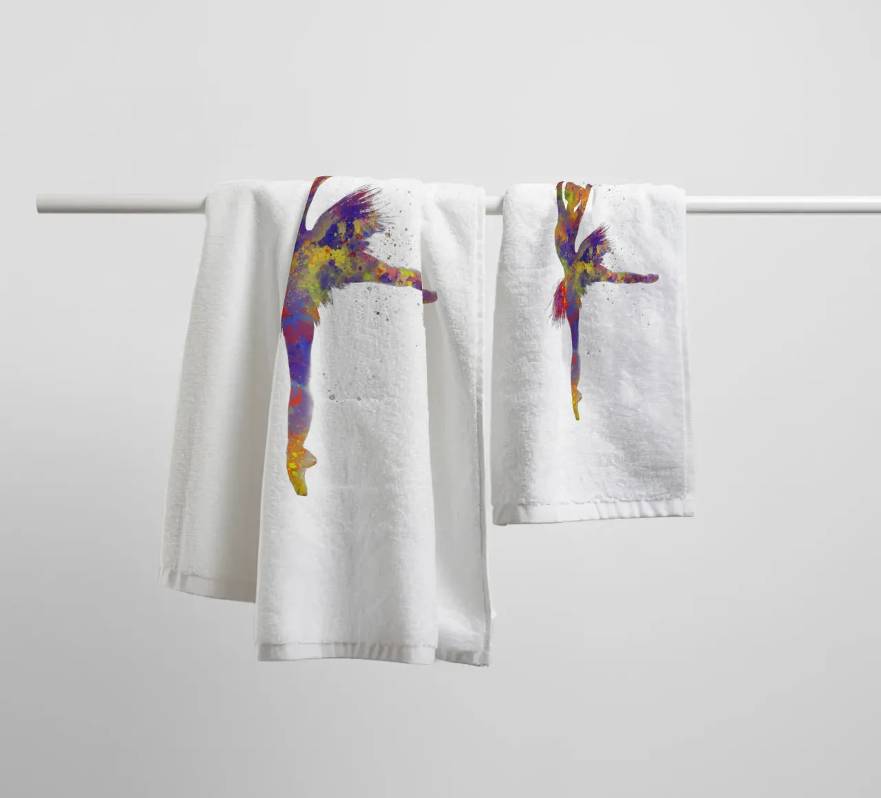 Danseuse de ballet à l'aquarelle serviette de bain de ⚽ Sports Pulse