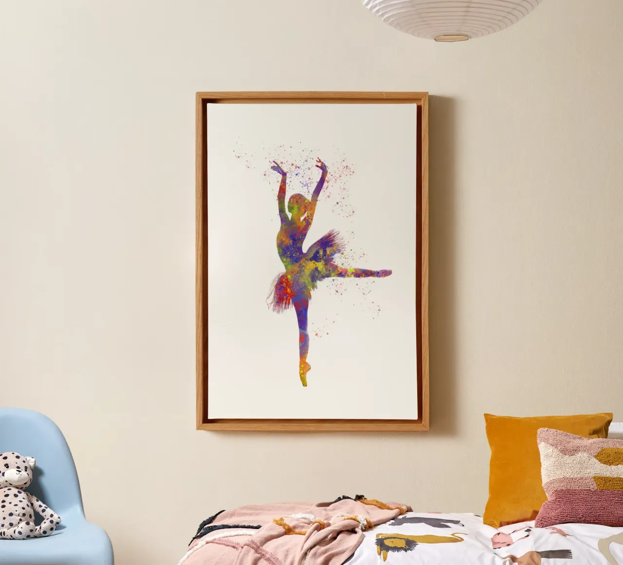 Ballerina di danza classica in acquerello tela con Cornice a cassetta da ⚽ Sports Pulse