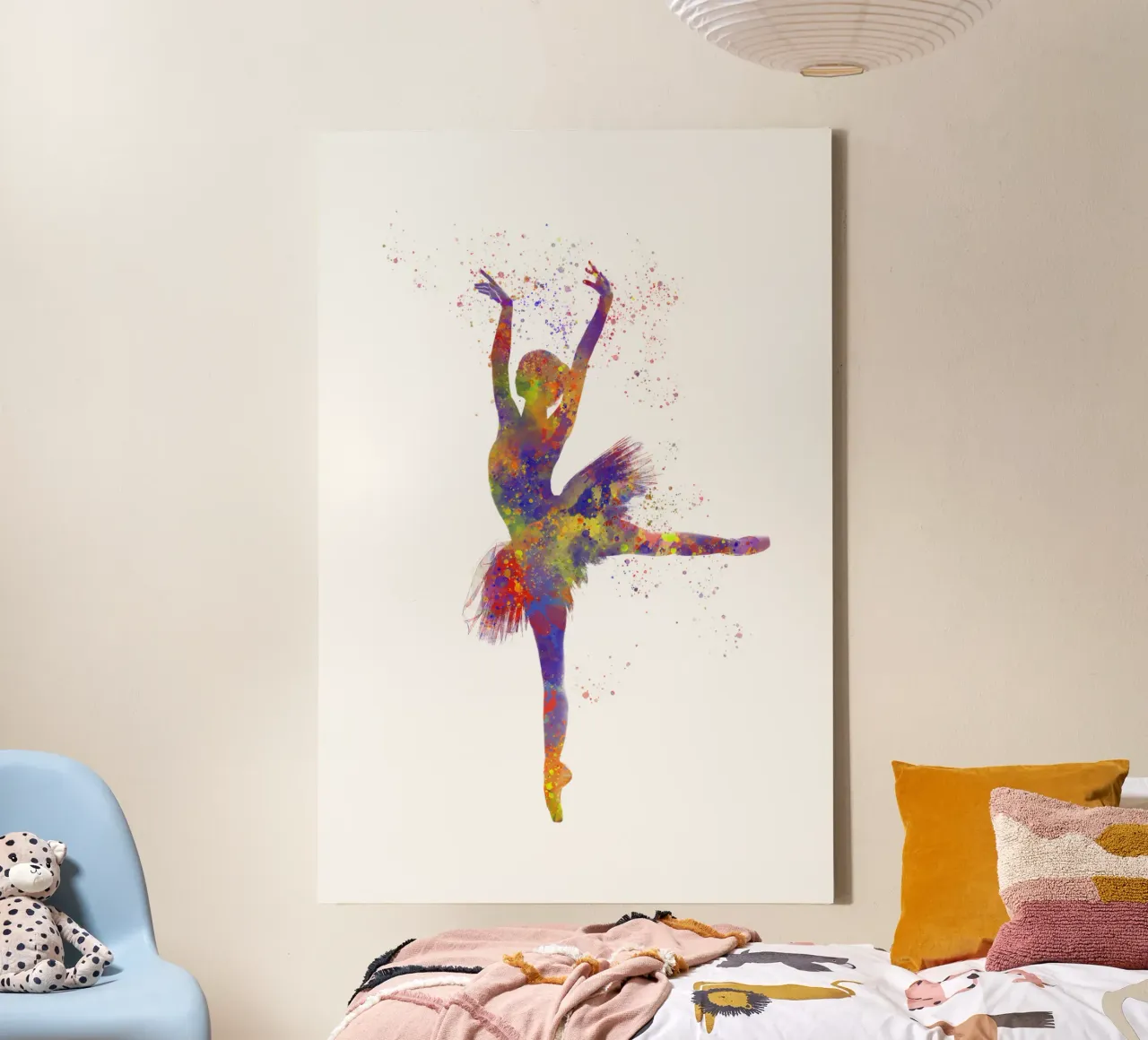 Ballerina di danza classica in acquerello tela con Cornice a cassetta da ⚽ Sports Pulse