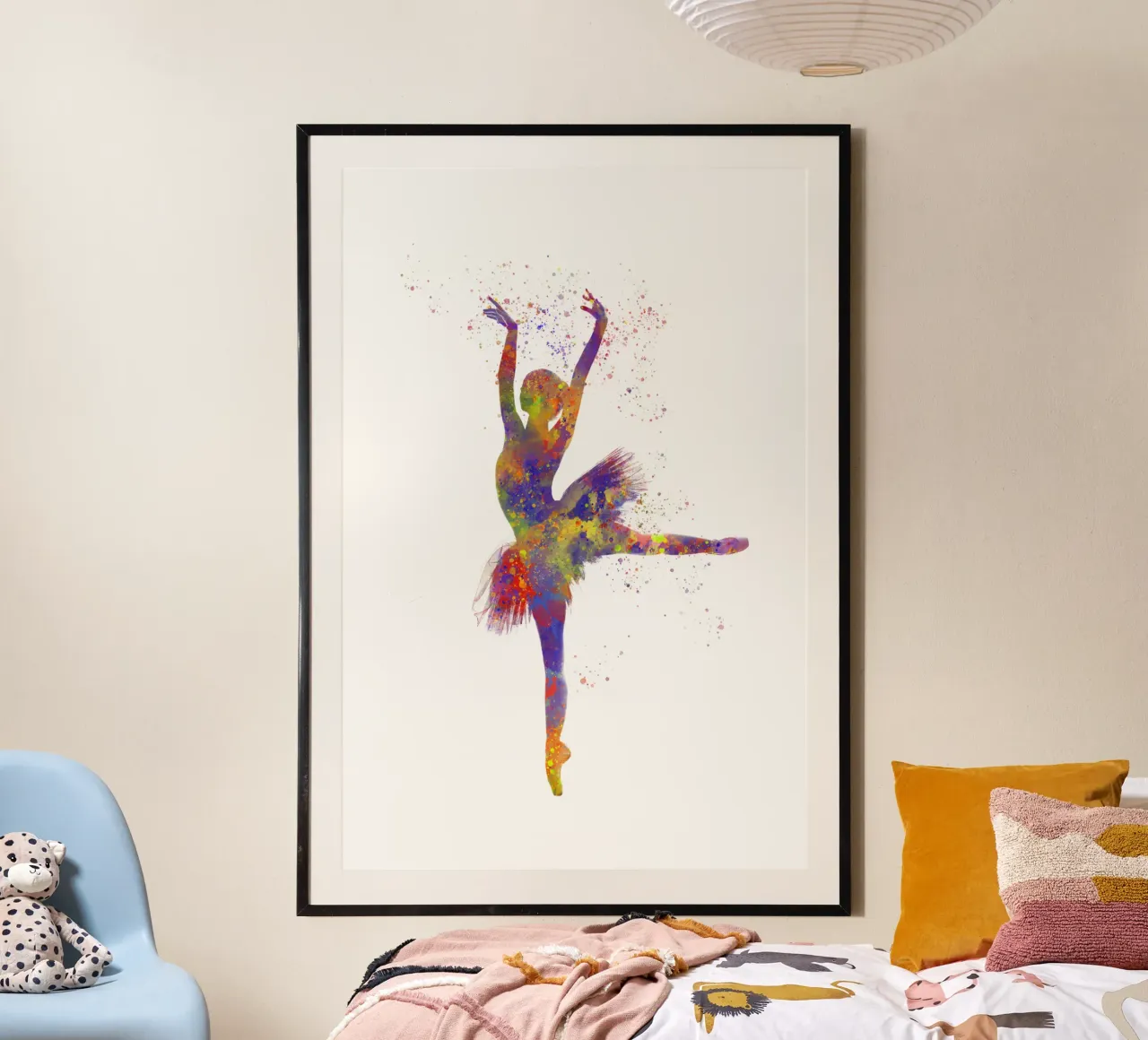 Ballerina di danza classica in acquerello poster con telaio in alluminio da ⚽ Sports Pulse