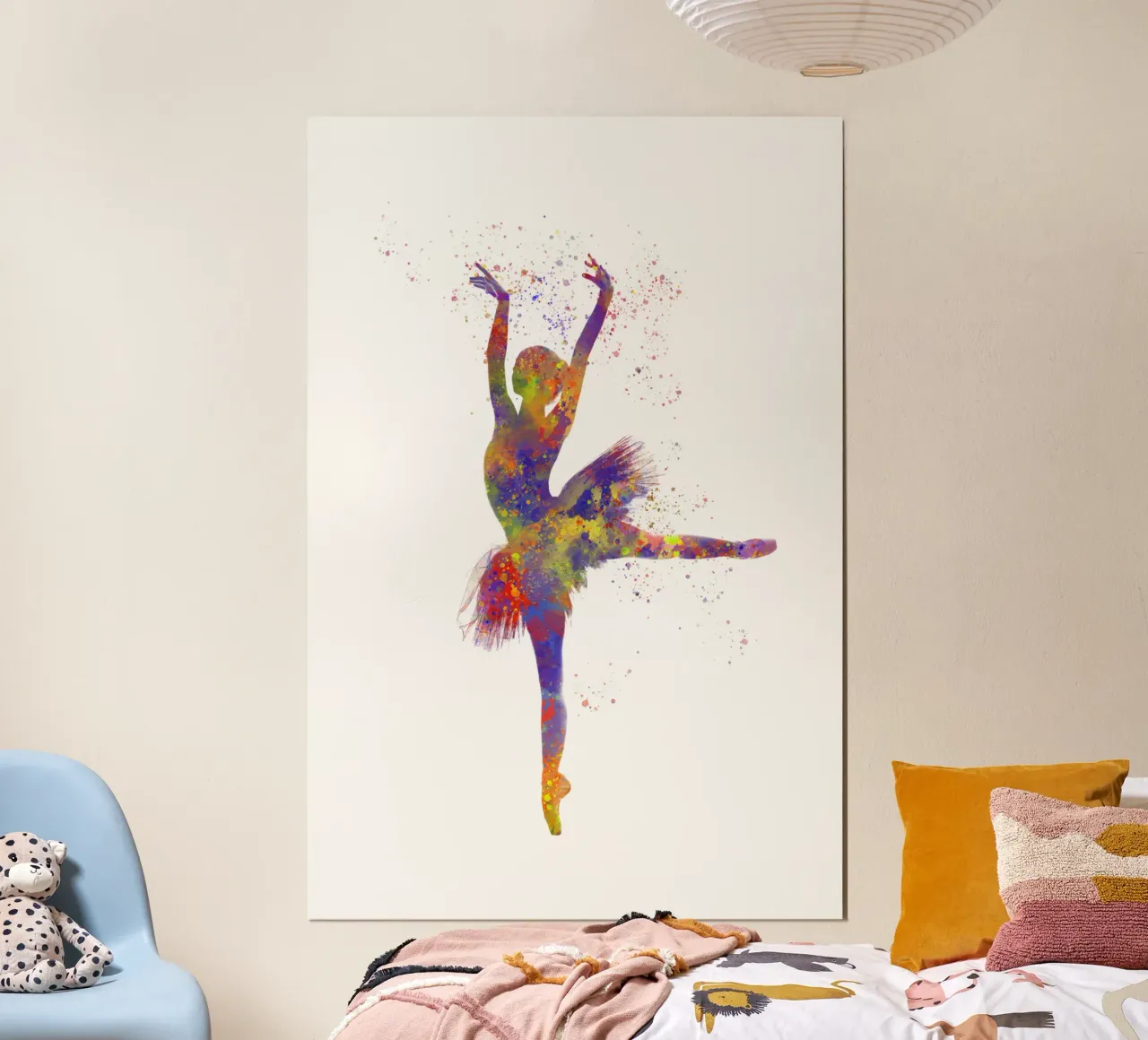 Ballerina di danza classica in acquerello poster con telaio in alluminio da ⚽ Sports Pulse
