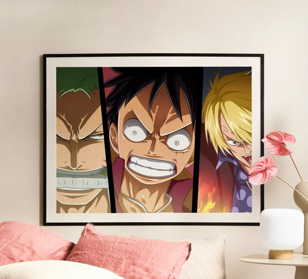 Zoro Luffy and Sanji One Piece carta hahnemühle da Musadad Shop