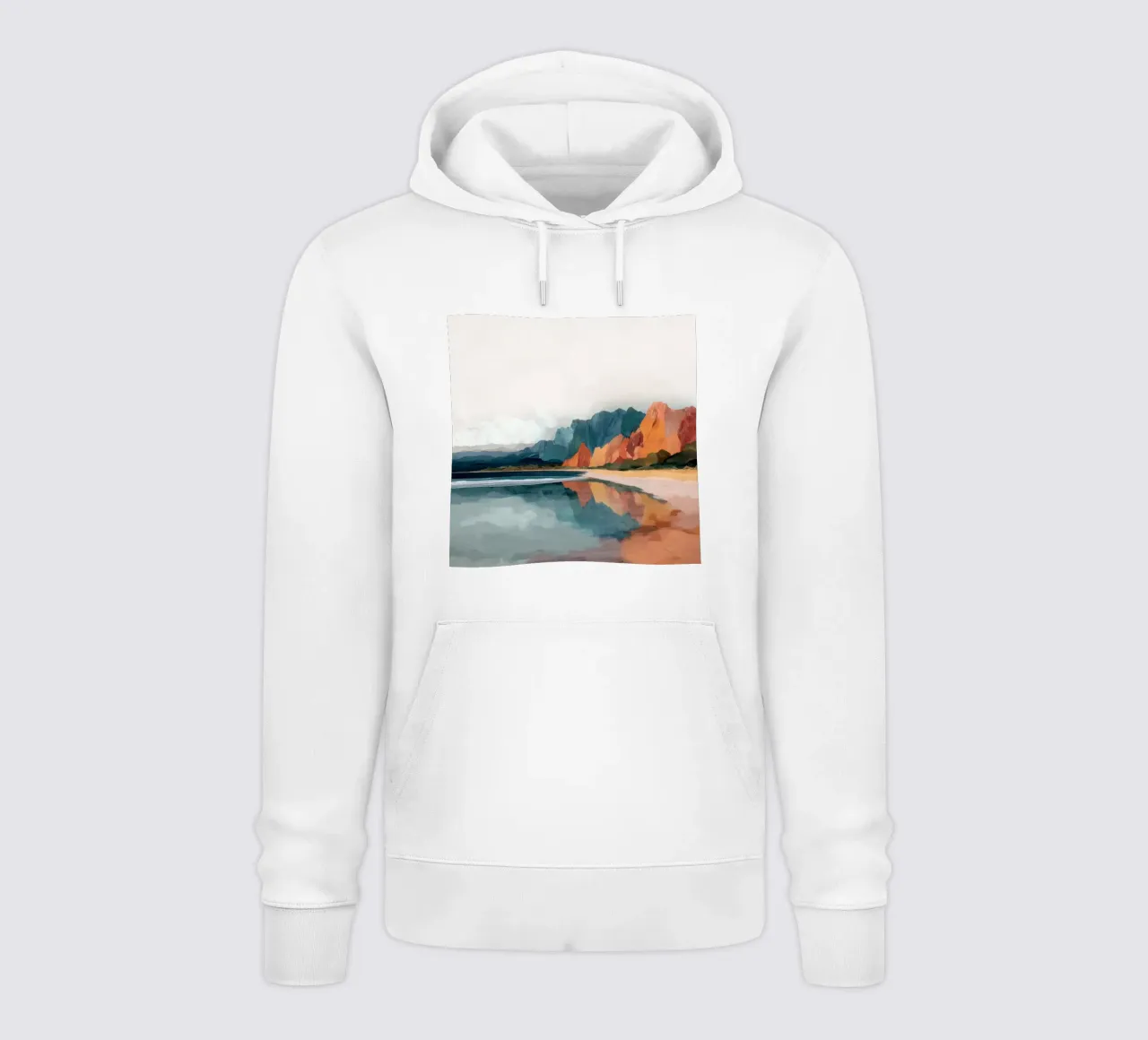 Mirrored Cliffs - A Coastal Symphony in Color hoodie van Dune