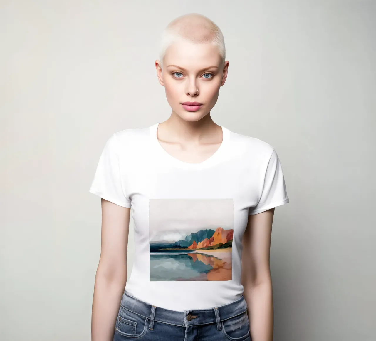 Mirrored Cliffs - A Coastal Symphony in Color t-shirt da donna da Dune