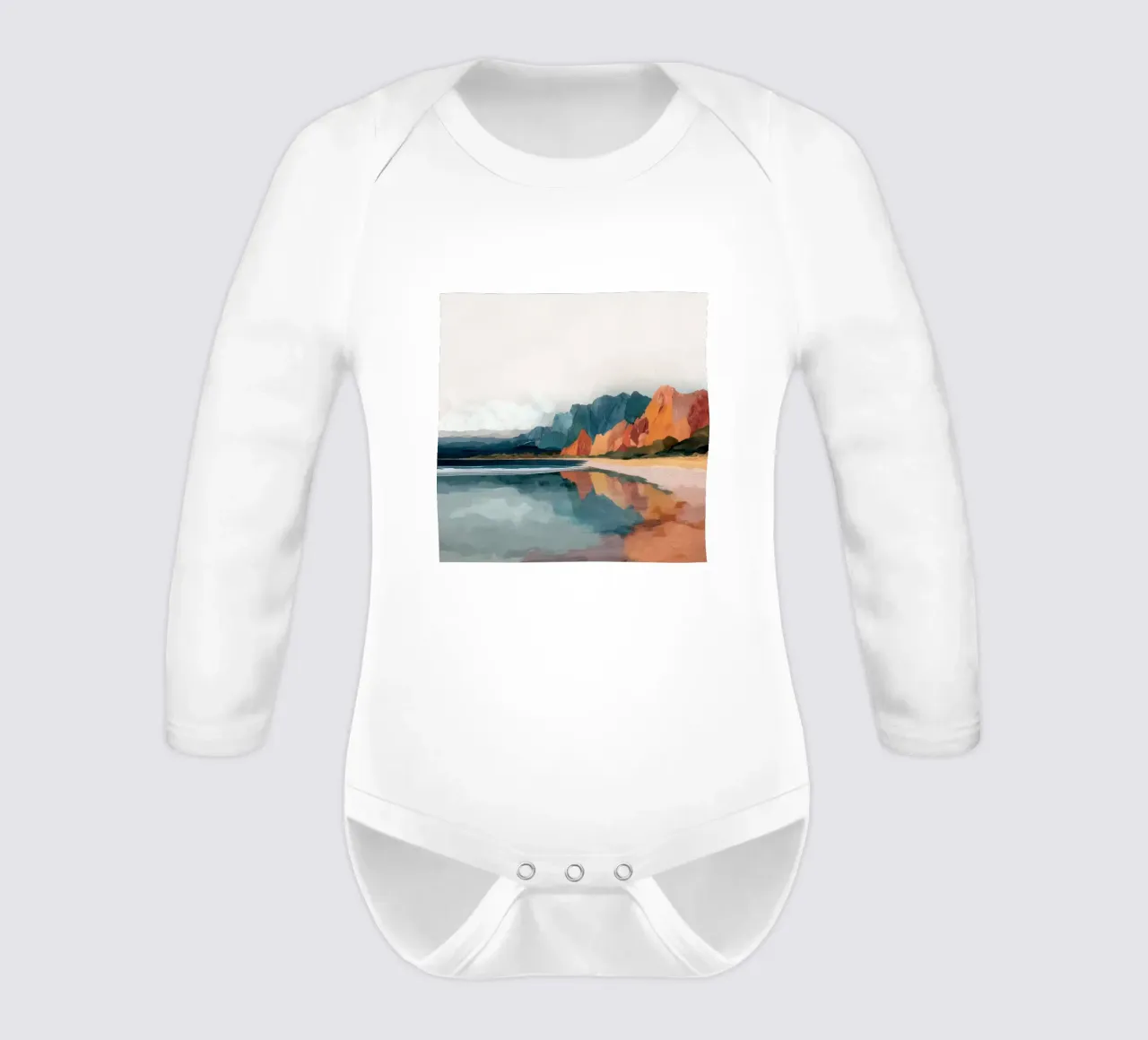 Mirrored Cliffs - A Coastal Symphony in Color body neonato maniche lunghe da Dune