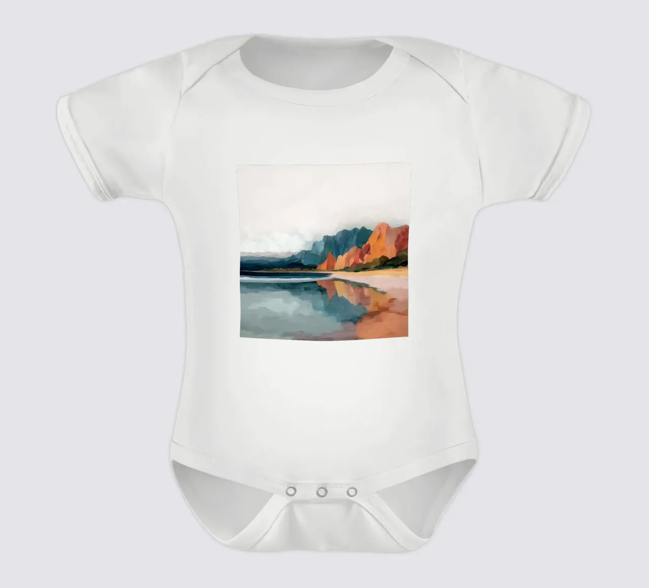 Mirrored Cliffs - A Coastal Symphony in Color body neonato maniche corte da Dune