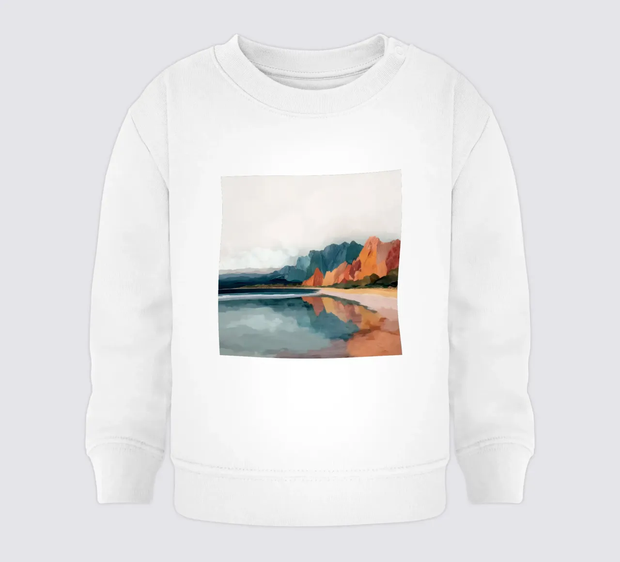 Mirrored Cliffs - A Coastal Symphony in Color felpa neonato da Dune
