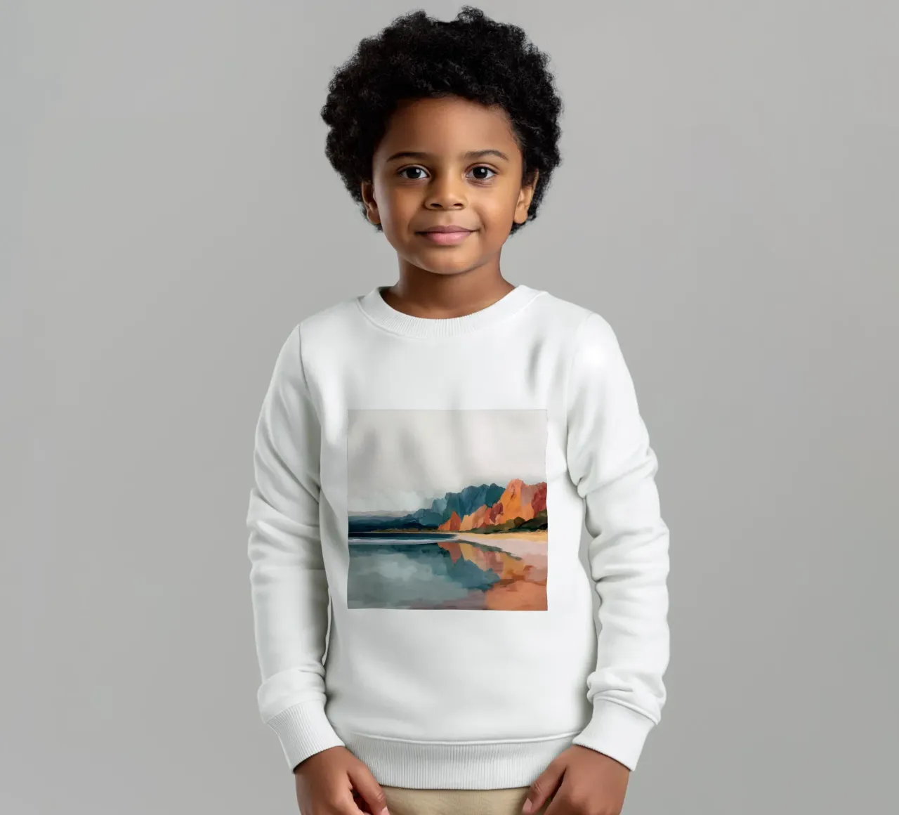 Mirrored Cliffs - A Coastal Symphony in Color felpa bambino da Dune