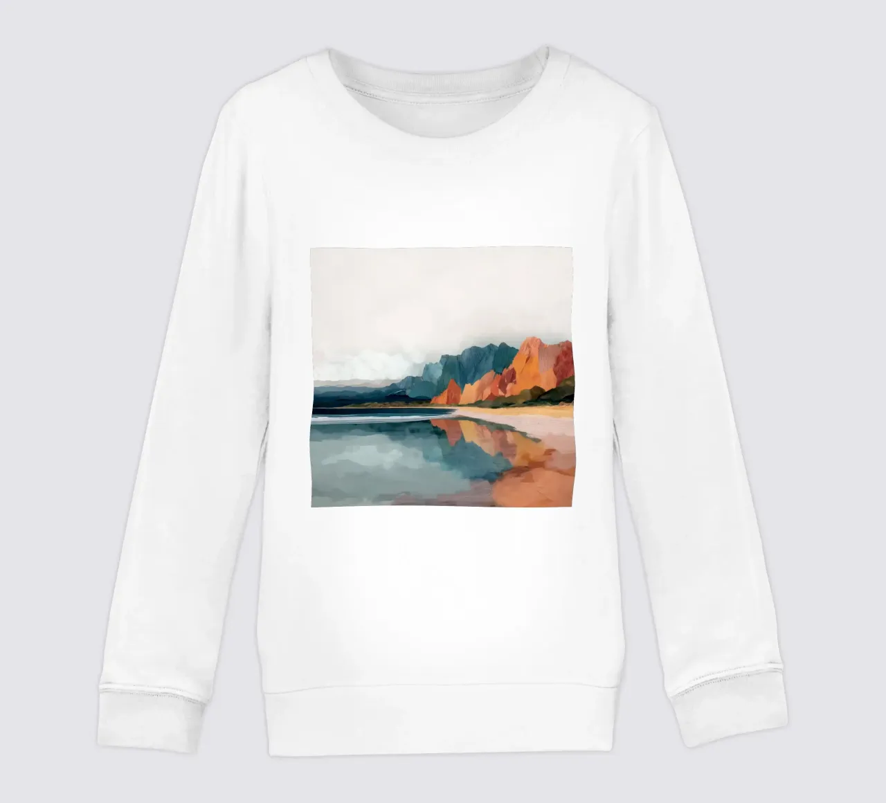 Mirrored Cliffs - A Coastal Symphony in Color felpa bambino da Dune