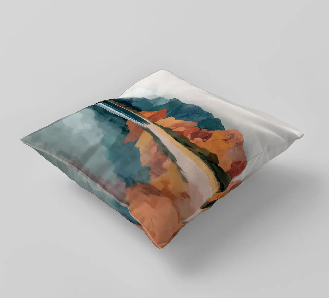 Mirrored Cliffs - A Coastal Symphony in Color cuscino da Dune