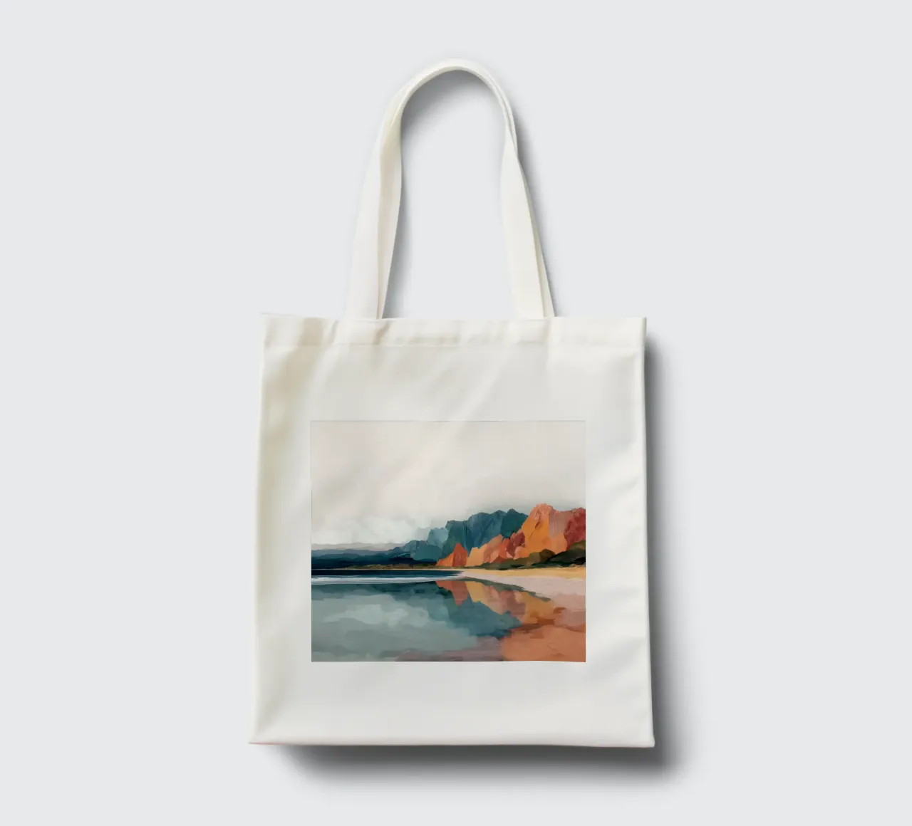 Mirrored Cliffs - A Coastal Symphony in Color borsa in juta da Dune