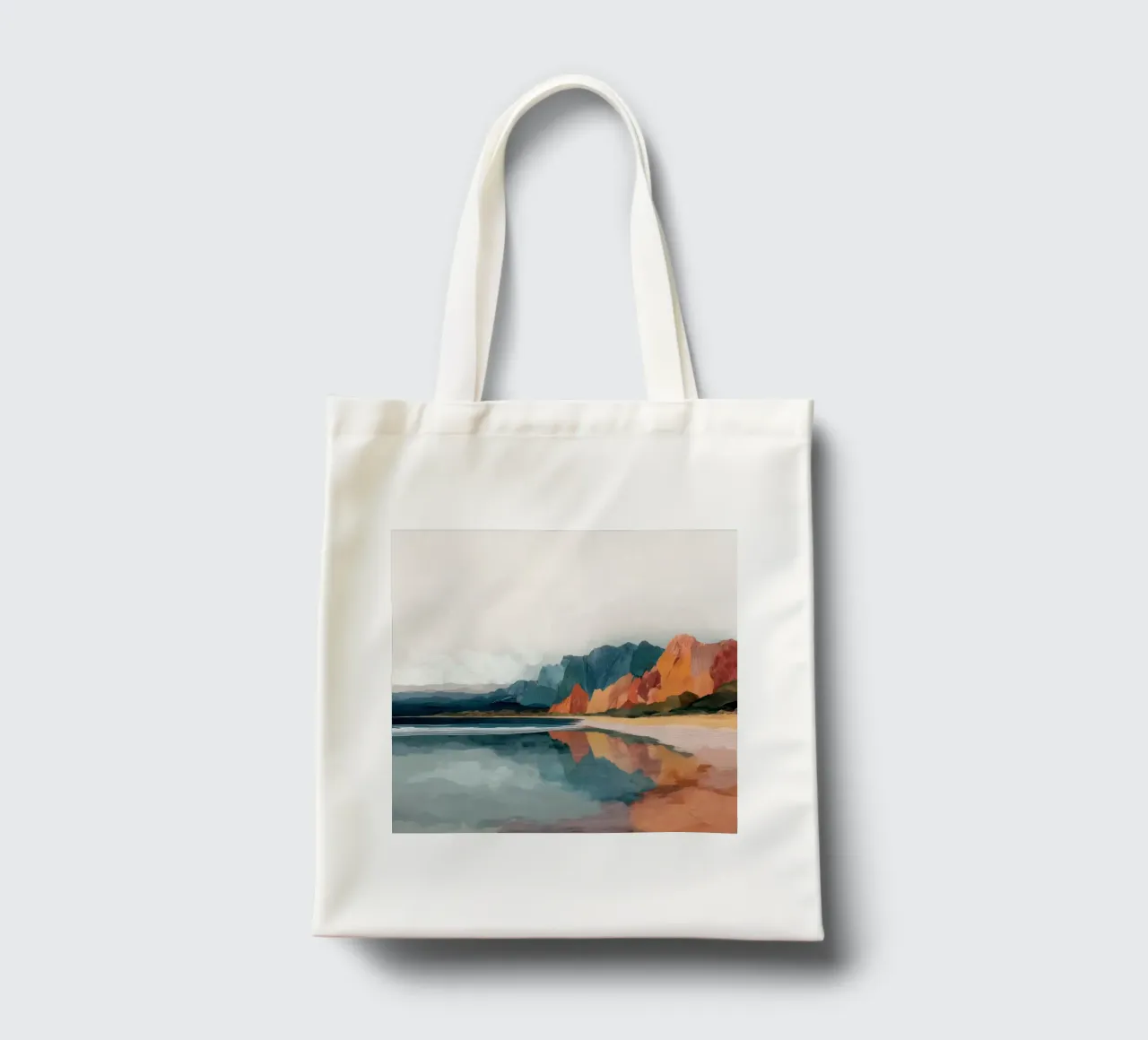Mirrored Cliffs - A Coastal Symphony in Color borsa in juta da Dune