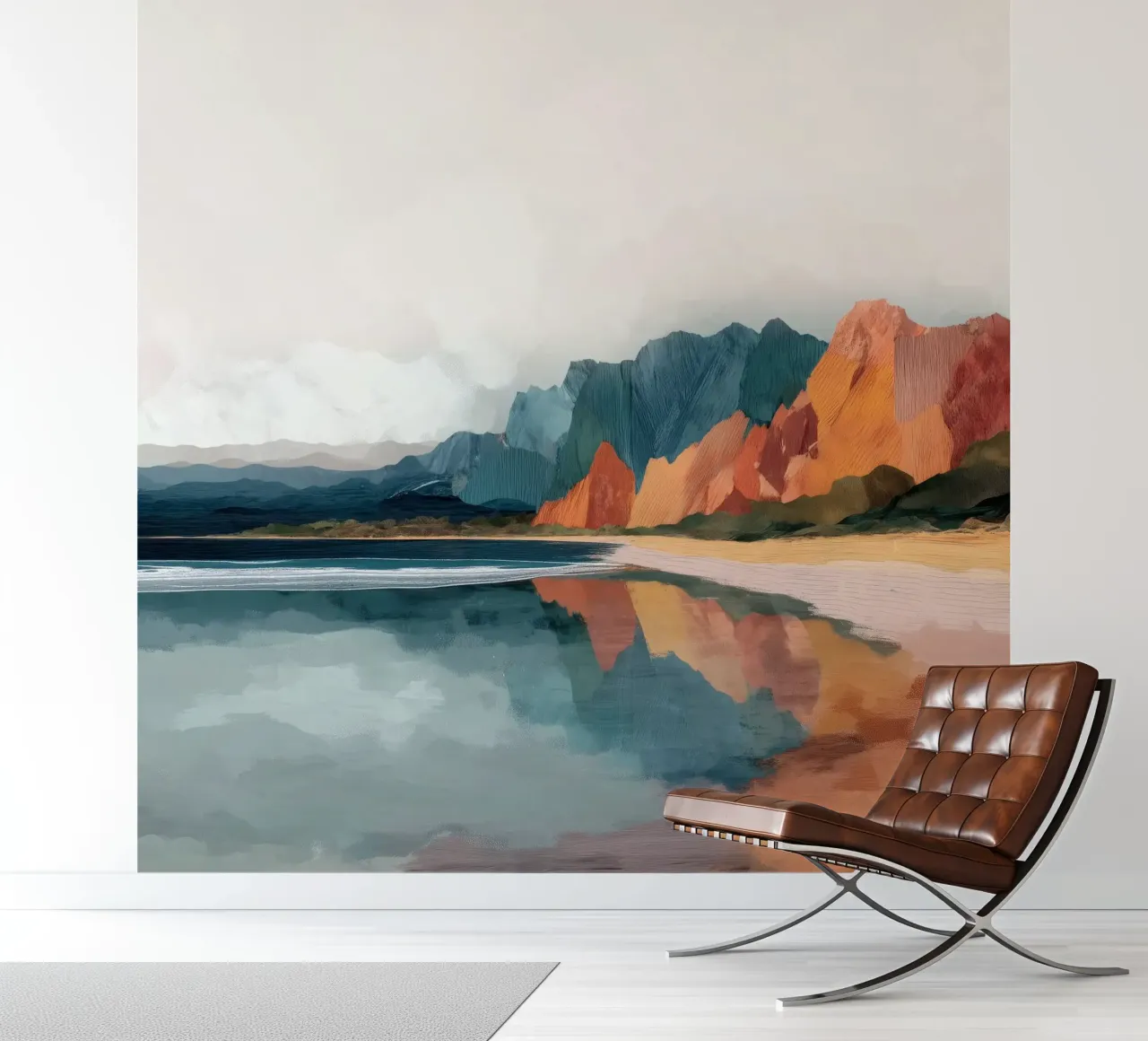 Mirrored Cliffs - A Coastal Symphony in Color papel para pared de Dune