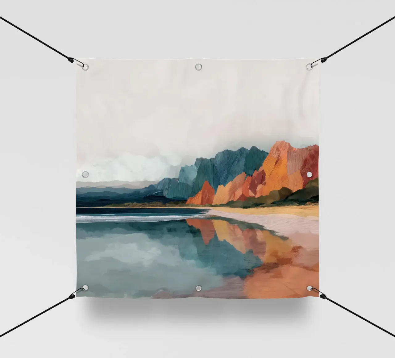 Mirrored Cliffs - A Coastal Symphony in Color telo in pvc da Dune