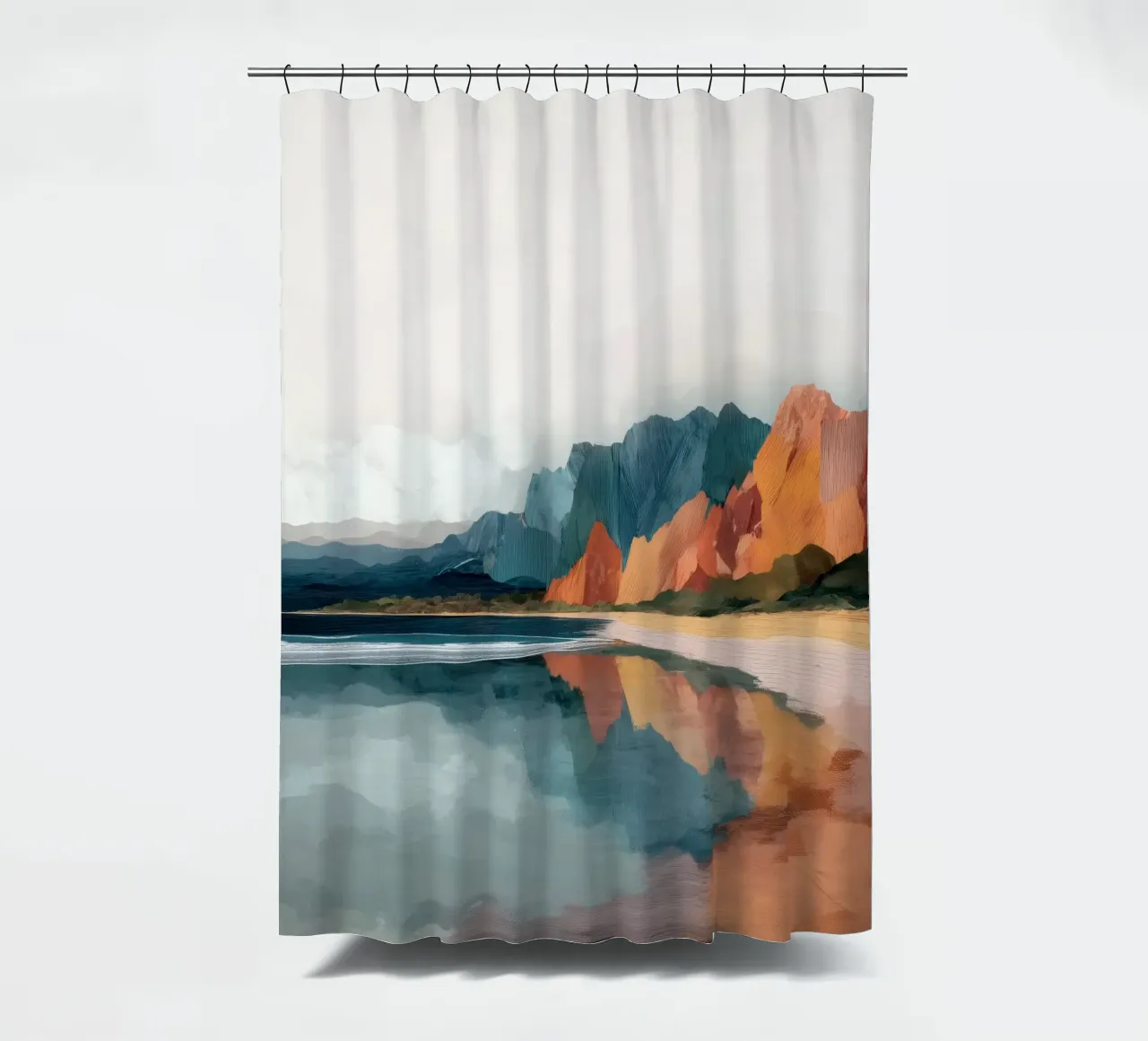 Mirrored Cliffs - A Coastal Symphony in Color tenda da doccia da Dune