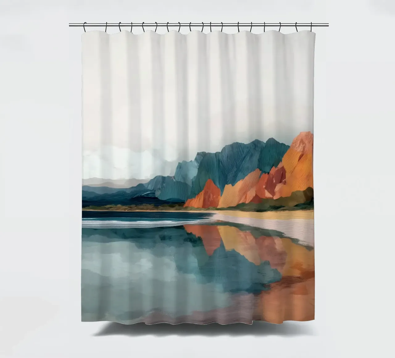 Mirrored Cliffs - A Coastal Symphony in Color tenda da doccia da Dune