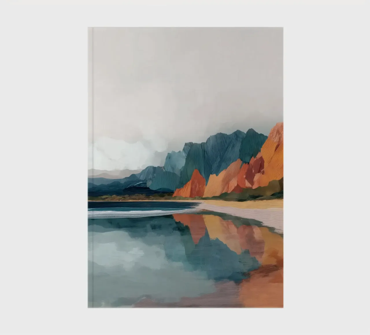 Mirrored Cliffs - A Coastal Symphony in Color notebook by Dune