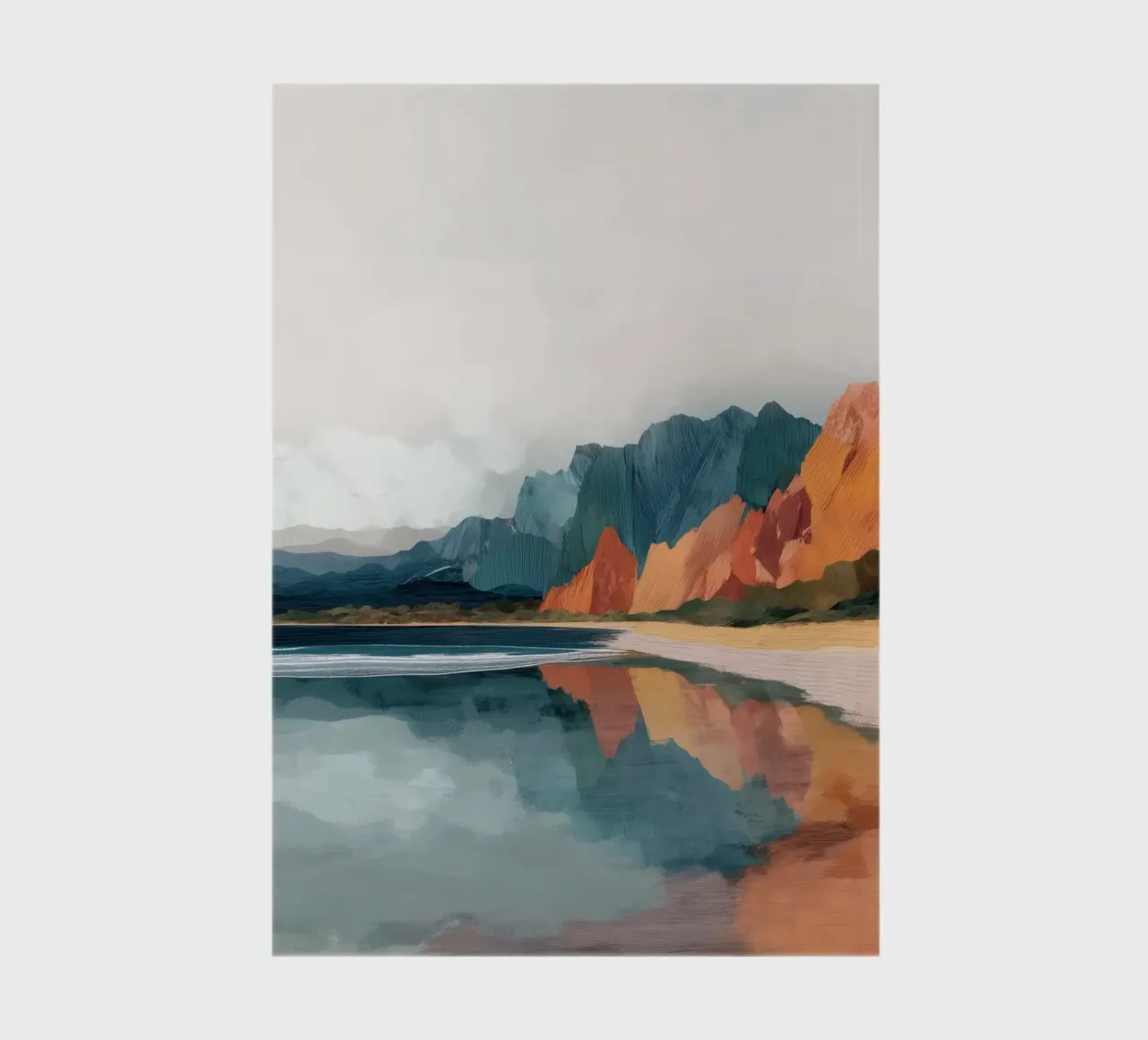 Mirrored Cliffs - A Coastal Symphony in Color notebook by Dune