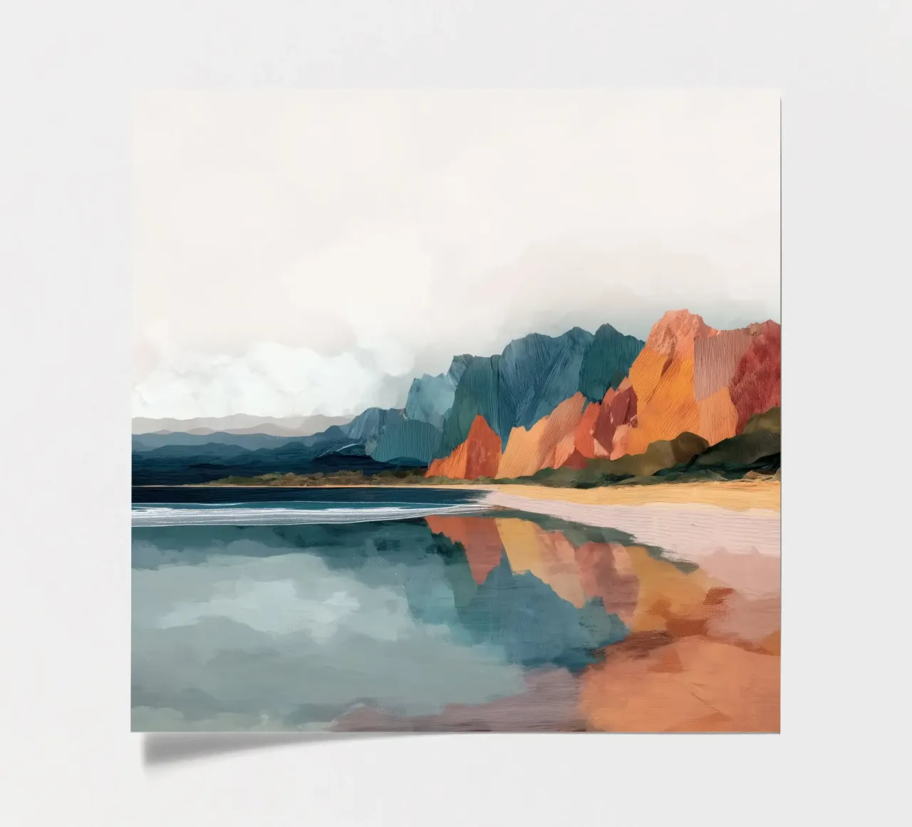 Mirrored Cliffs - A Coastal Symphony in Color foglio adesivo da Dune