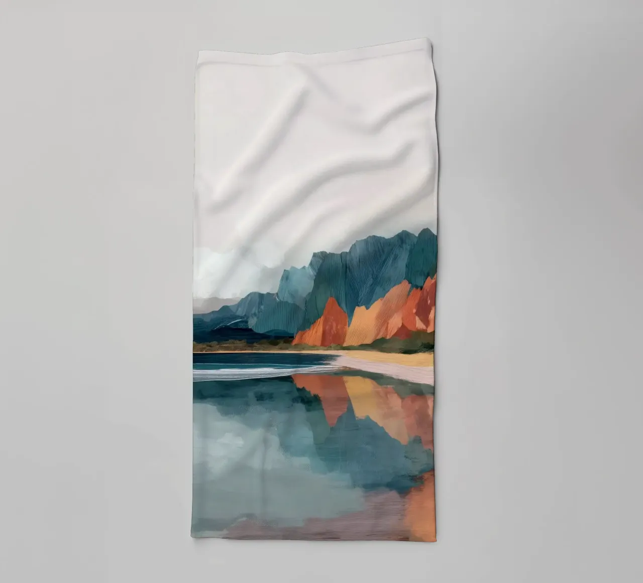 Mirrored Cliffs - A Coastal Symphony in Color towel by Dune