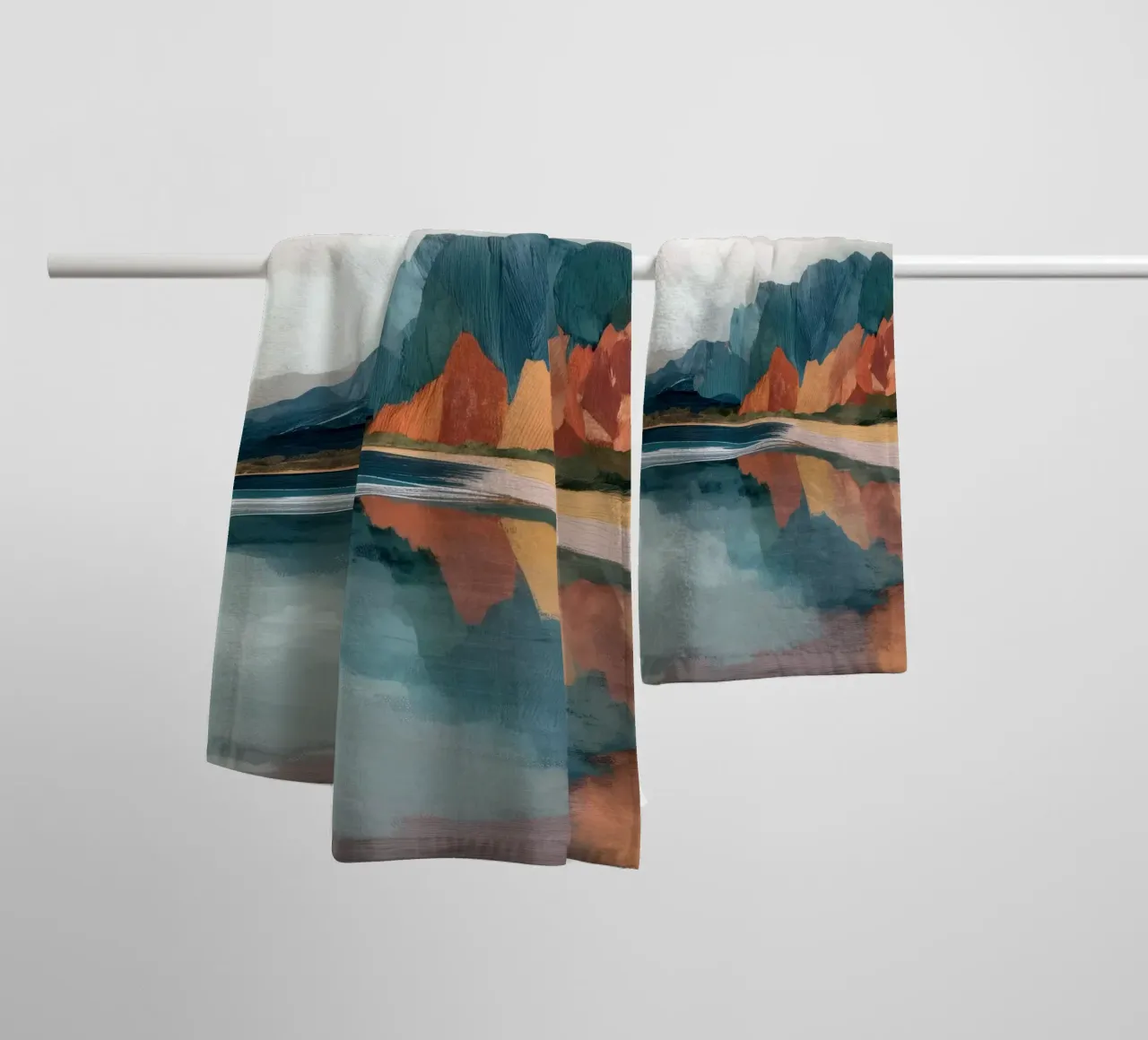 Mirrored Cliffs - A Coastal Symphony in Color towel by Dune