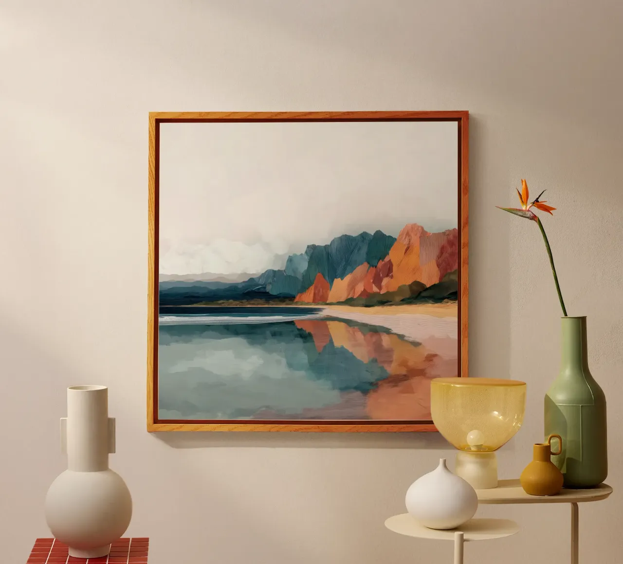 Mirrored Cliffs - A Coastal Symphony in Color metacrilato de Dune