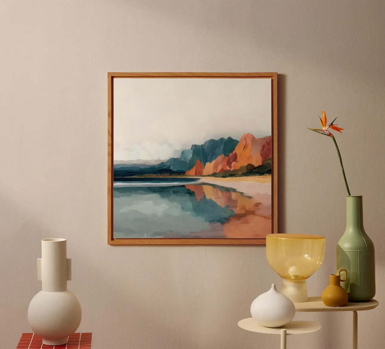 Mirrored Cliffs - A Coastal Symphony in Color alluminio dibond da Dune