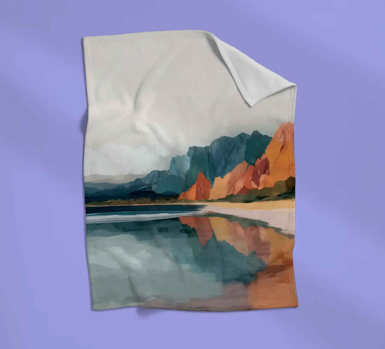 Mirrored Cliffs - A Coastal Symphony in Color coperta in pile da Dune