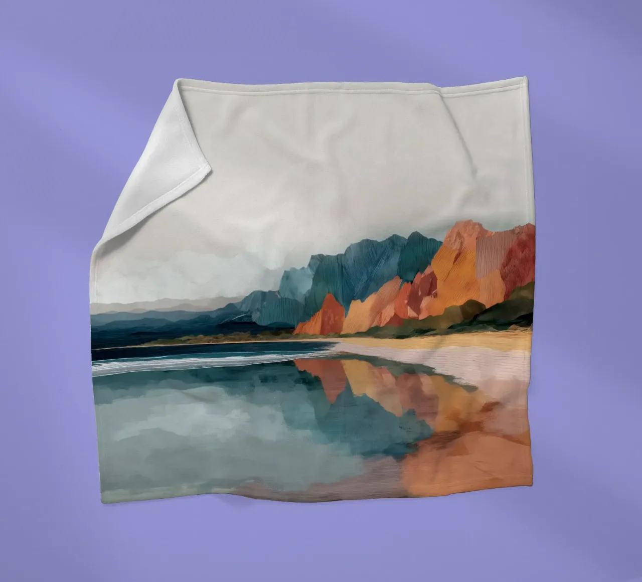 Mirrored Cliffs - A Coastal Symphony in Color coperta in pile da Dune