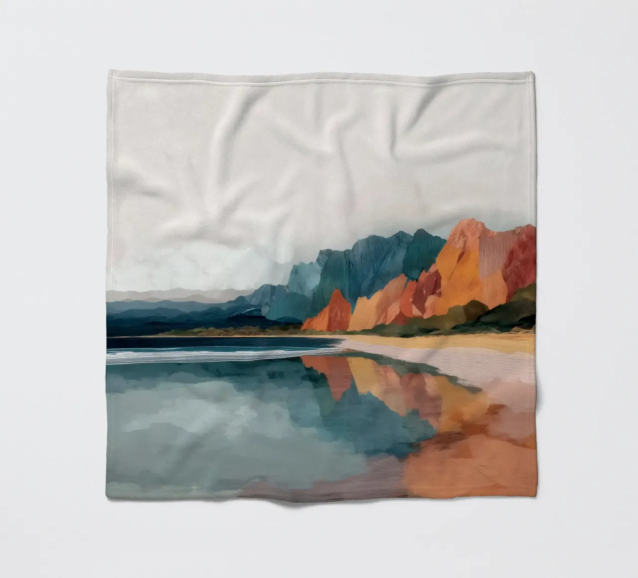 Mirrored Cliffs - A Coastal Symphony in Color coperta in pile da Dune