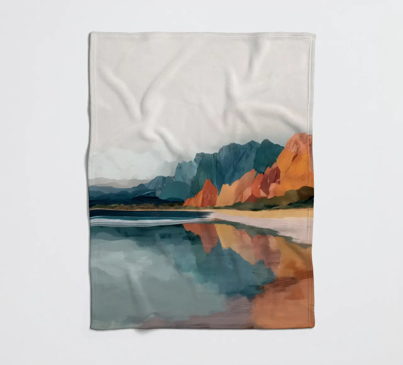 Mirrored Cliffs - A Coastal Symphony in Color coperta in pile da Dune