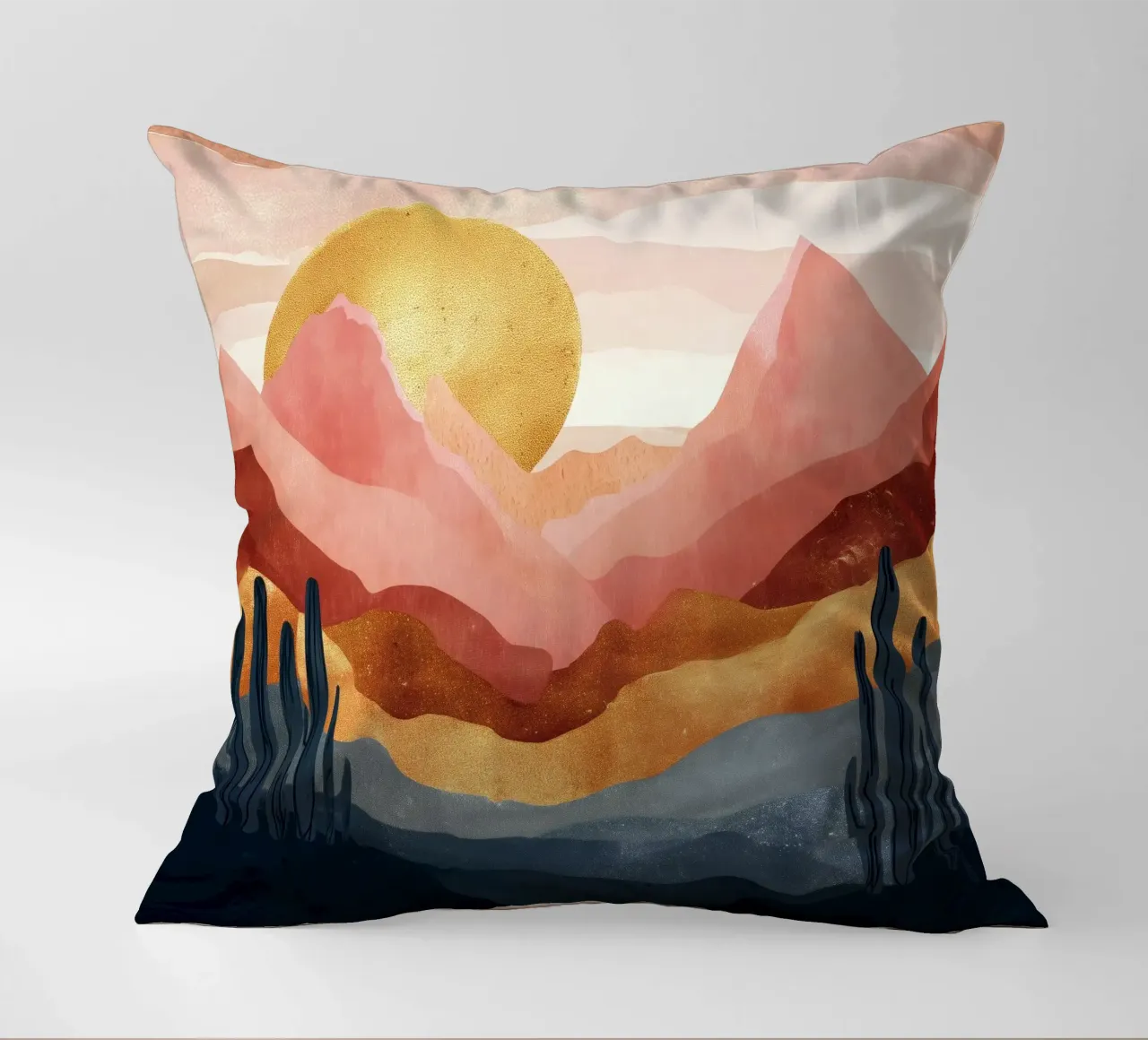 Blush Horizon - A Desert Dream in Warm Tones cuscino da Dune