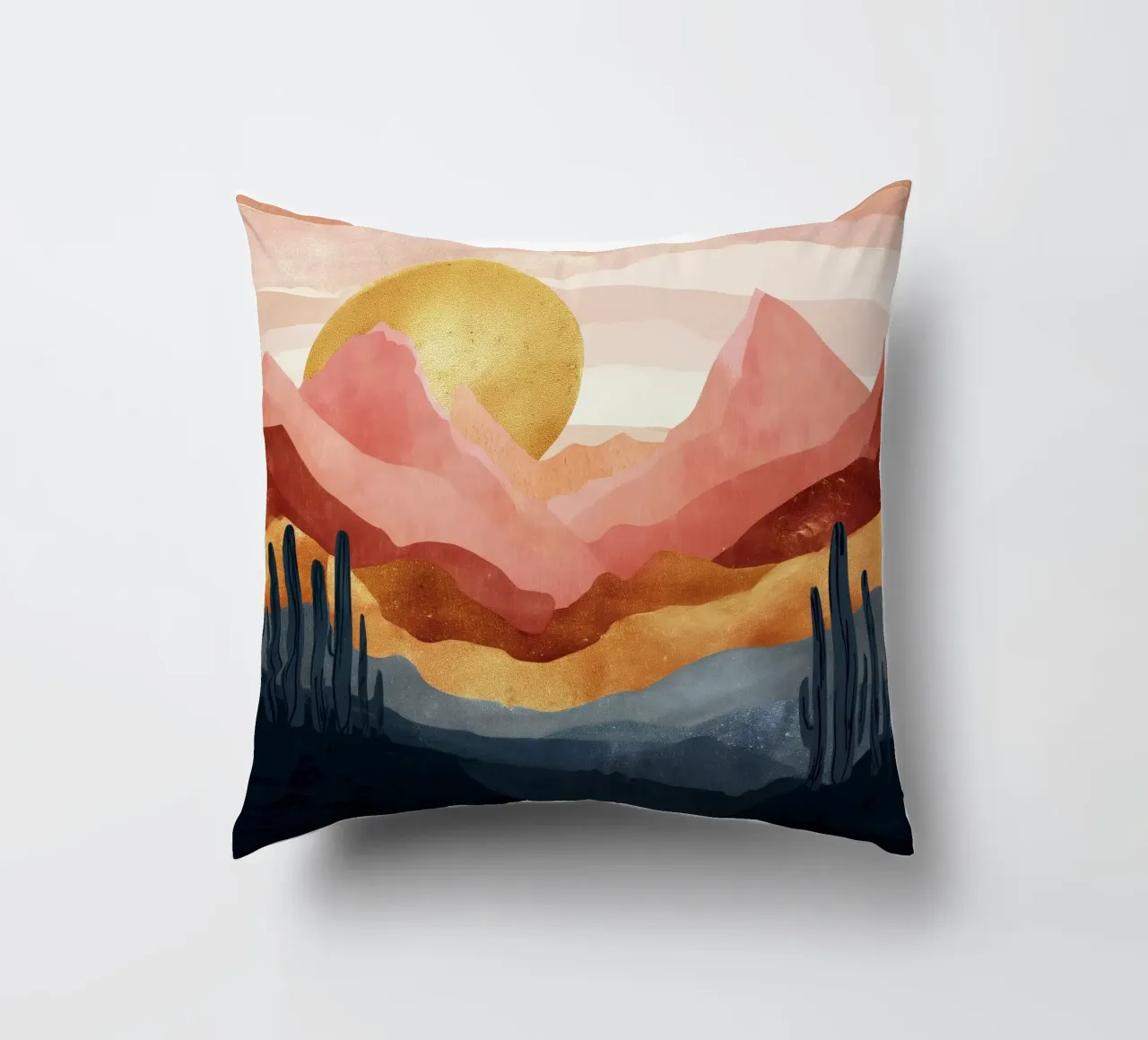 Blush Horizon - A Desert Dream in Warm Tones cuscino da Dune