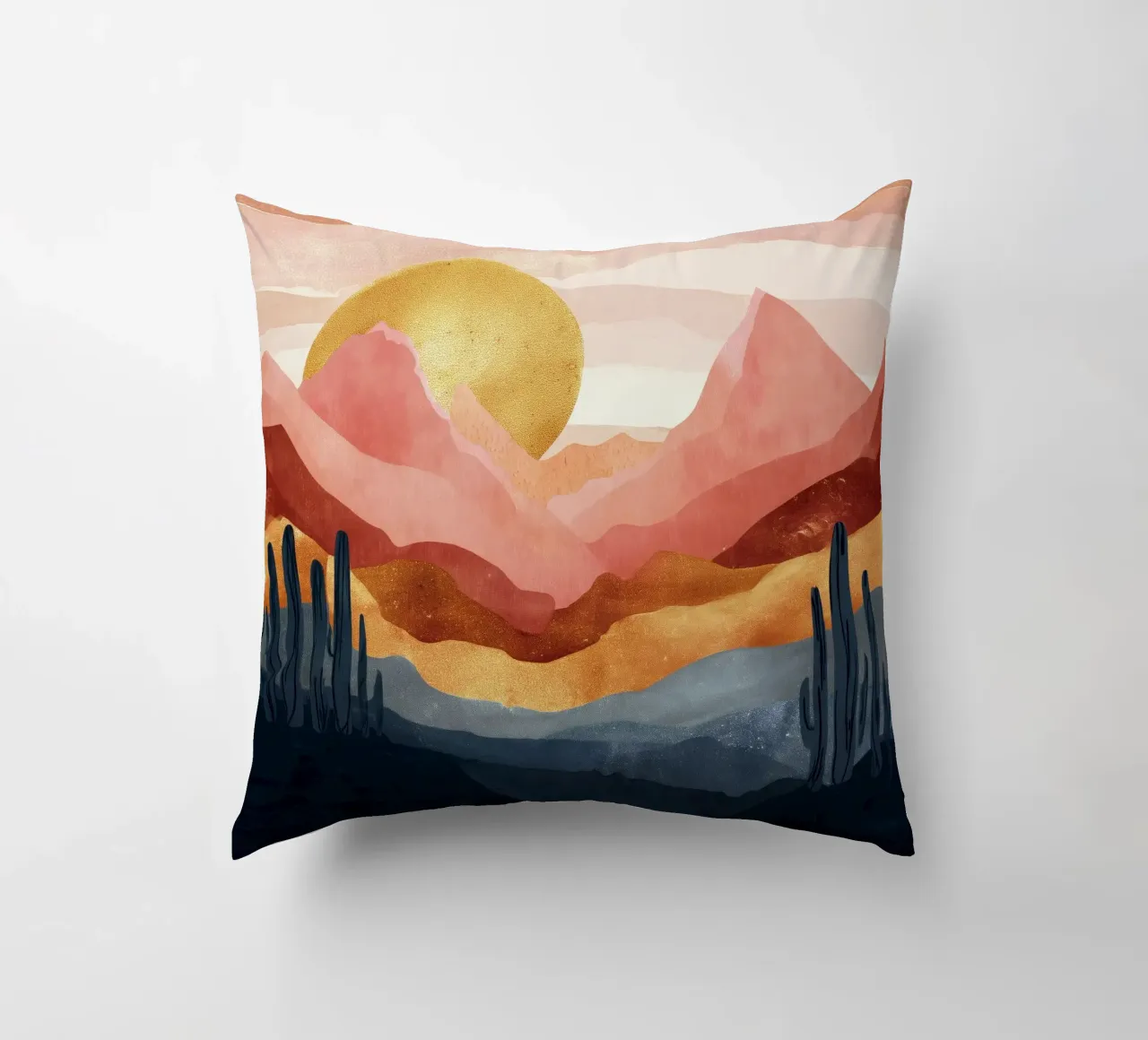 Blush Horizon - A Desert Dream in Warm Tones cuscino da Dune