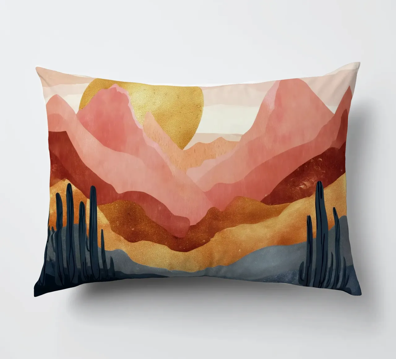 Blush Horizon - A Desert Dream in Warm Tones cuscino da Dune